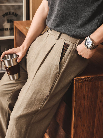 Men's Summer Lightweight Loose-Fit Straight-Leg Pants