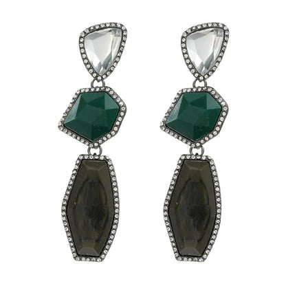 New ZAA Vintage Multilayer Geometric Resin Earrings for Women Boho Statement Jewelry Holiday Party Gifts Wholesale