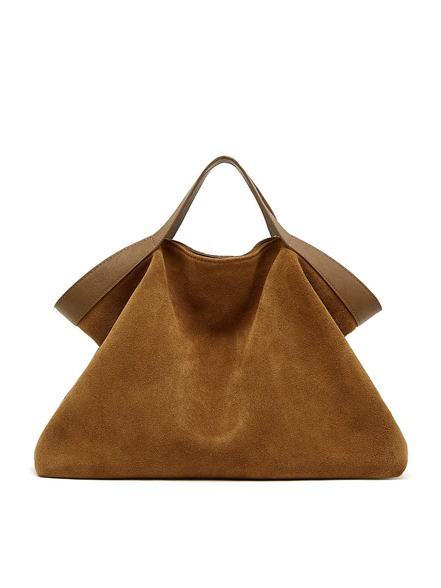Retro matte leather large capacity commuter tote bag
