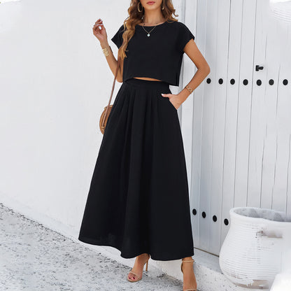 Elegant Sleeveless Vest and Skirt Set