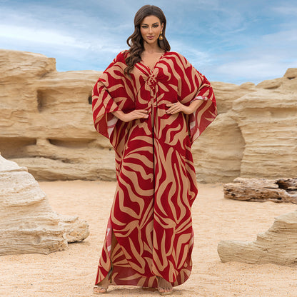 Loose Beach Cover Up Dress with Sun Protection