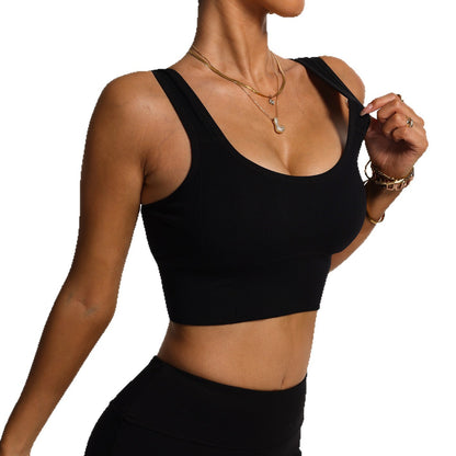Dames sportbeha met brede schouderbandjes