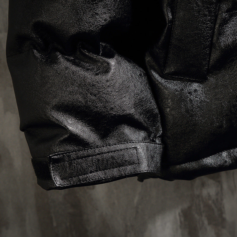 Gewatteerde jas van PU leer