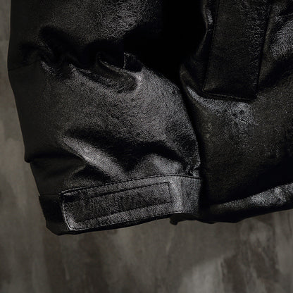 Gewatteerde jas van PU leer