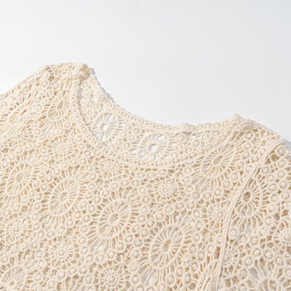 Hook flower loose hollow out versatile lace women's knitted sweater
