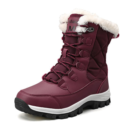 Women Fleece Lined Winter Snow Boots High Top Warm Cotton Shoes