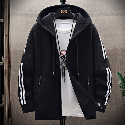 Sweater knit cardigan coat