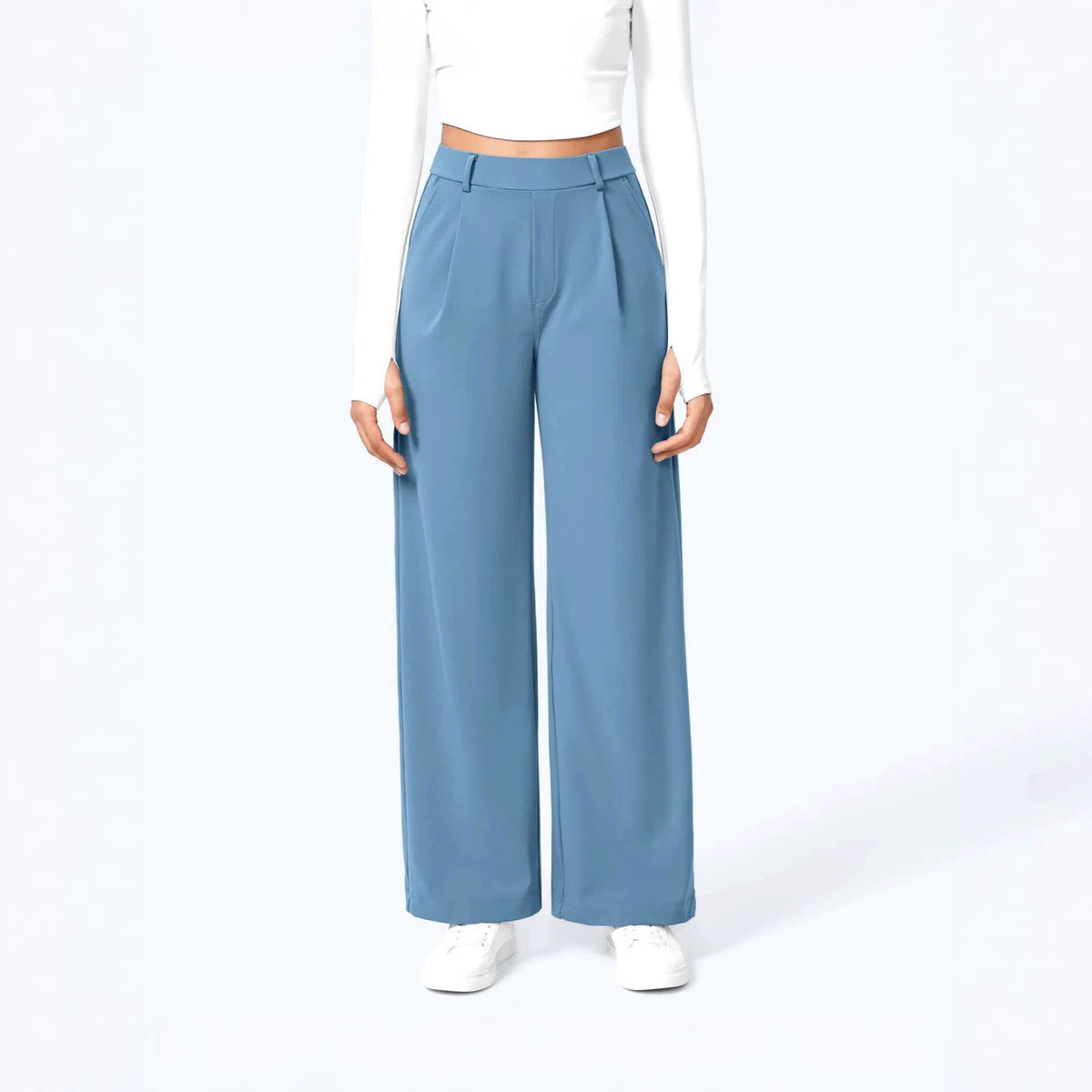 Women's High-Waist Straight-Leg Pocket Casual Outdoor Trousers