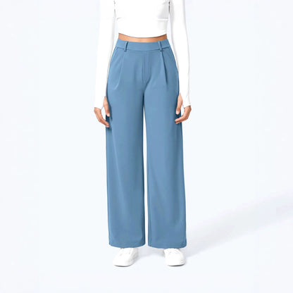 Women's High-Waist Straight-Leg Pocket Casual Outdoor Trousers