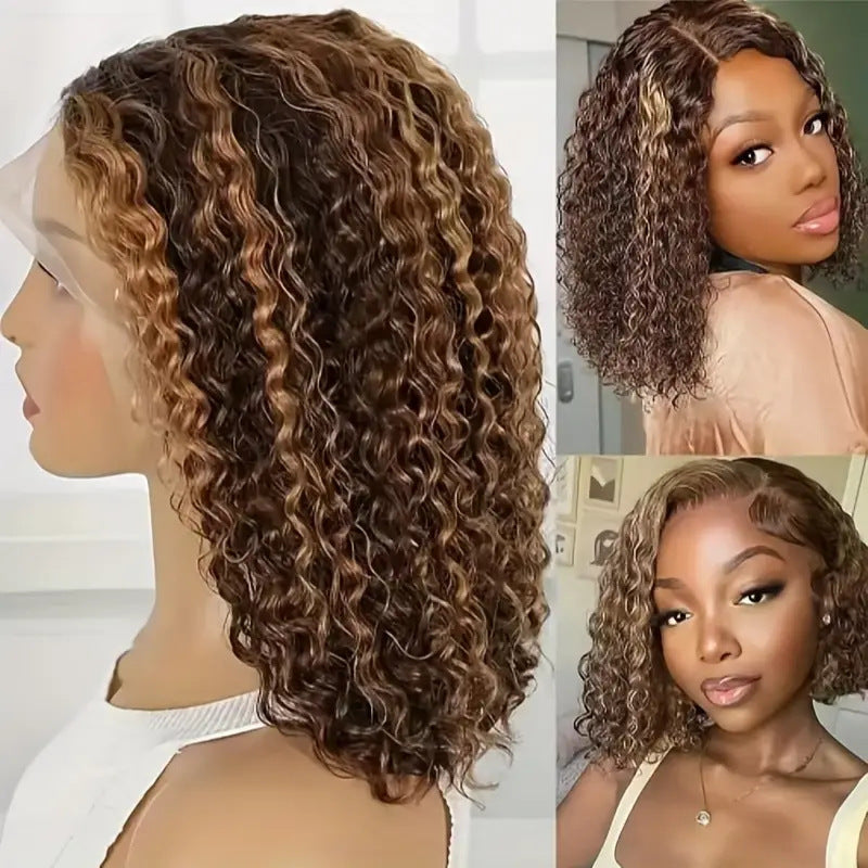 Synthetic curly front lace wig 14 inch