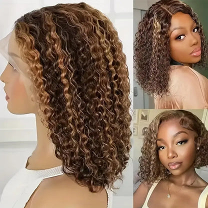 Synthetic curly front lace wig 14 inch