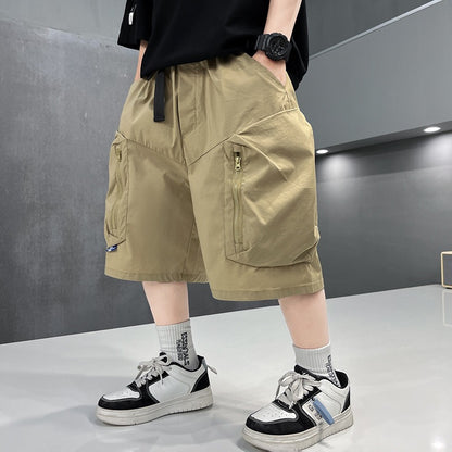 Casual Cargo Shorts for Boys Lightweight Mid-Length Pants Kids' Clothing