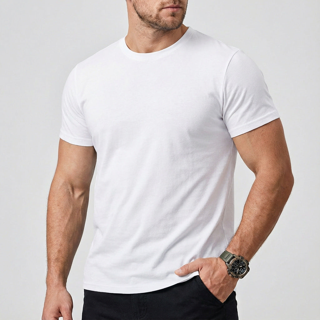 Mens Round Neck Short Sleeve T-Shirt