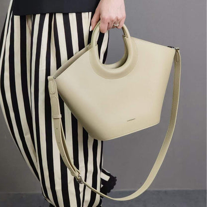 Cowhide High-End French Fashion Commuter Special Bag Niche Design Vegetable Basket Bag