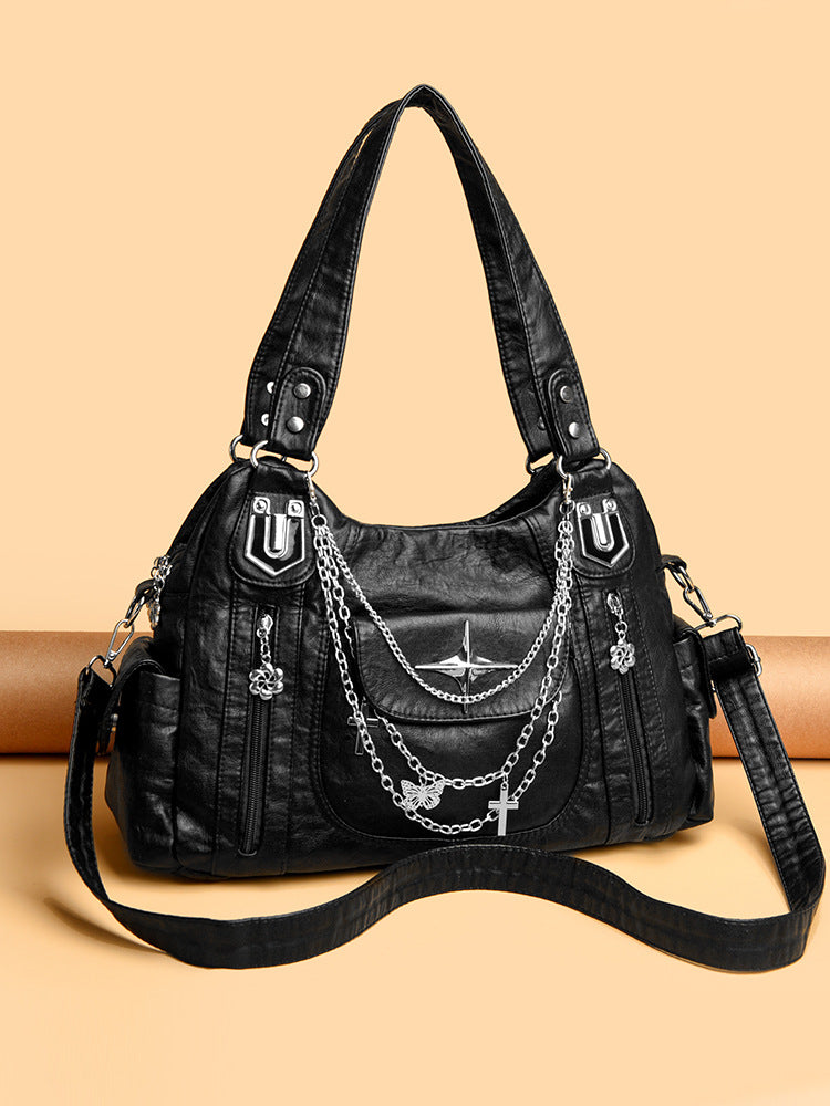 Retro Distressed Chain Tote Bag