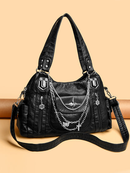 Retro Distressed Chain Tote Bag