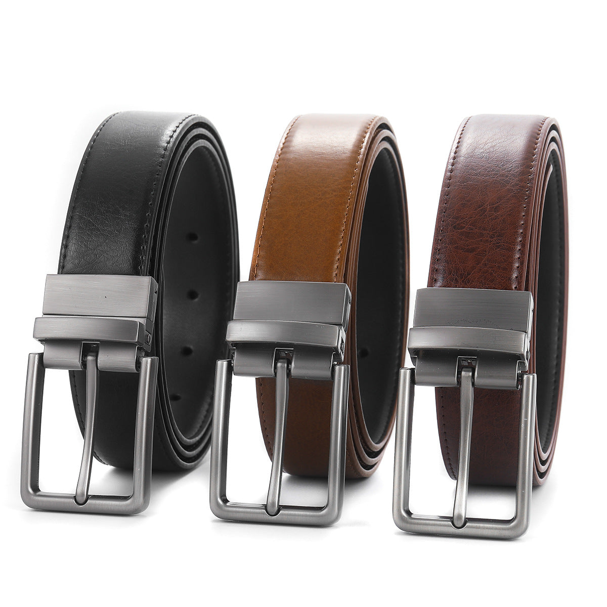 Men's two-layer cowhide belt