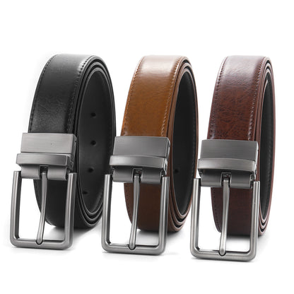 Men's two-layer cowhide belt