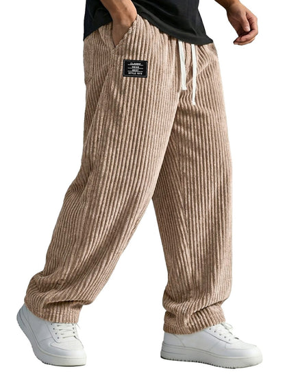 Mens Embroidered Straight Leg Casual Pants