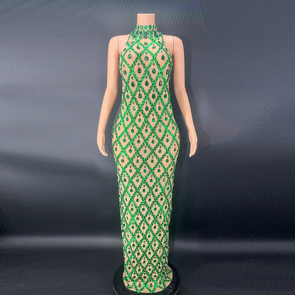 Rhinestone Silver Dress Plus Size
