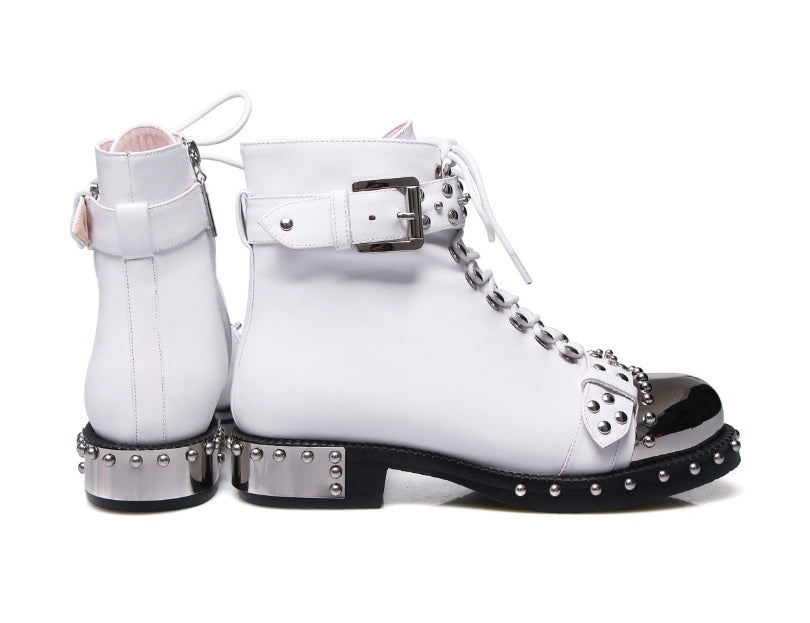 Dames Daytona-laarzen Met Studs Van Echt Leer