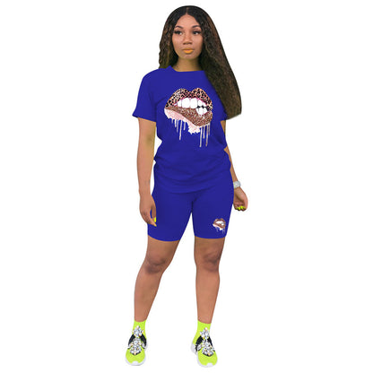 Luipaardprint Lippen Tweedelig pak