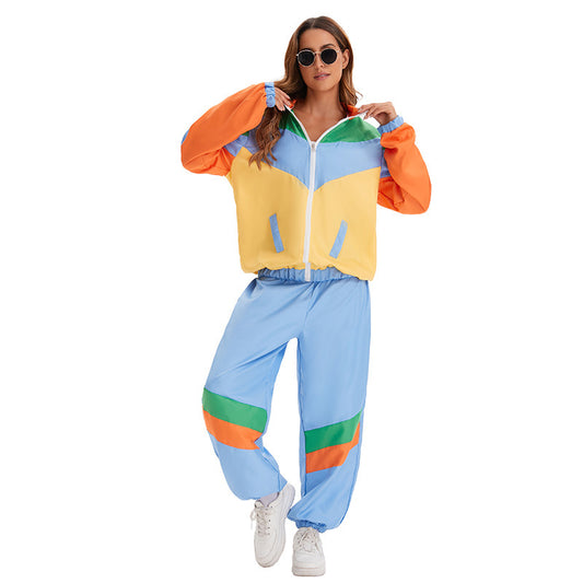 Retro trainingspak met kleurblokken voor dames