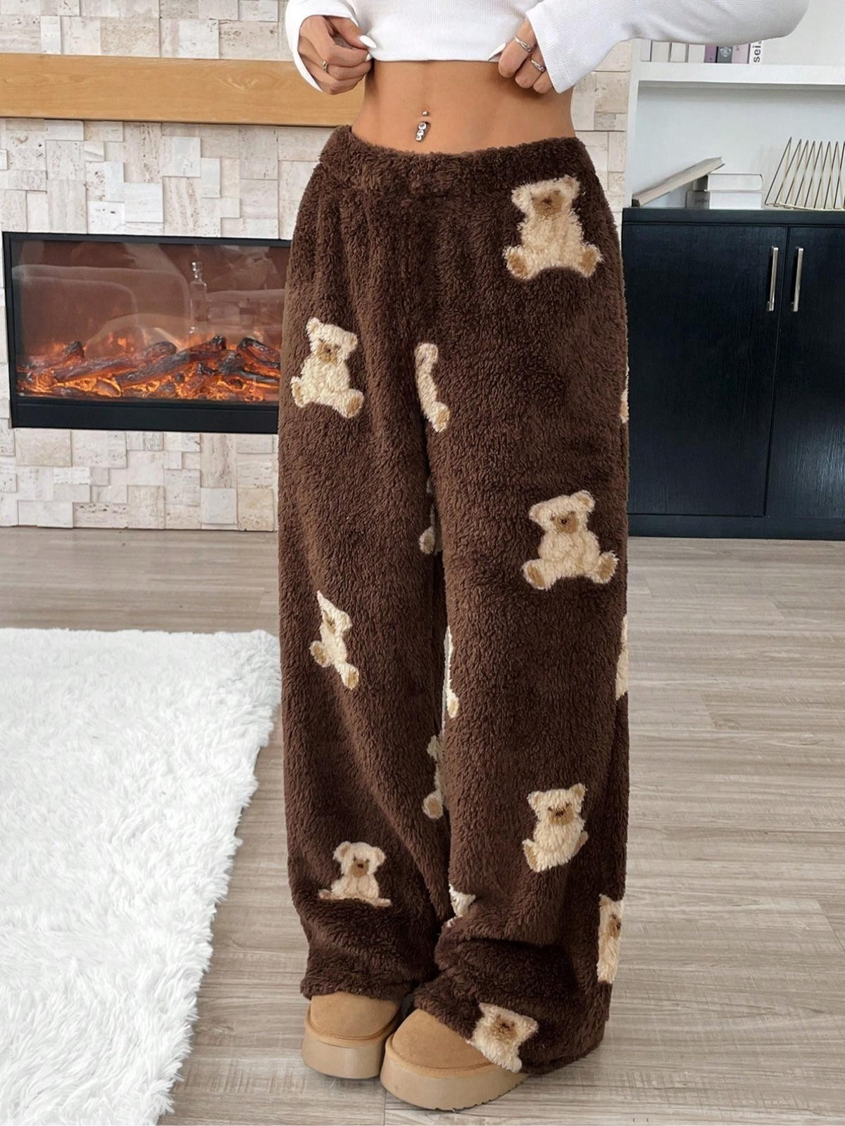 Women Wide-Leg Printed Casual Pants