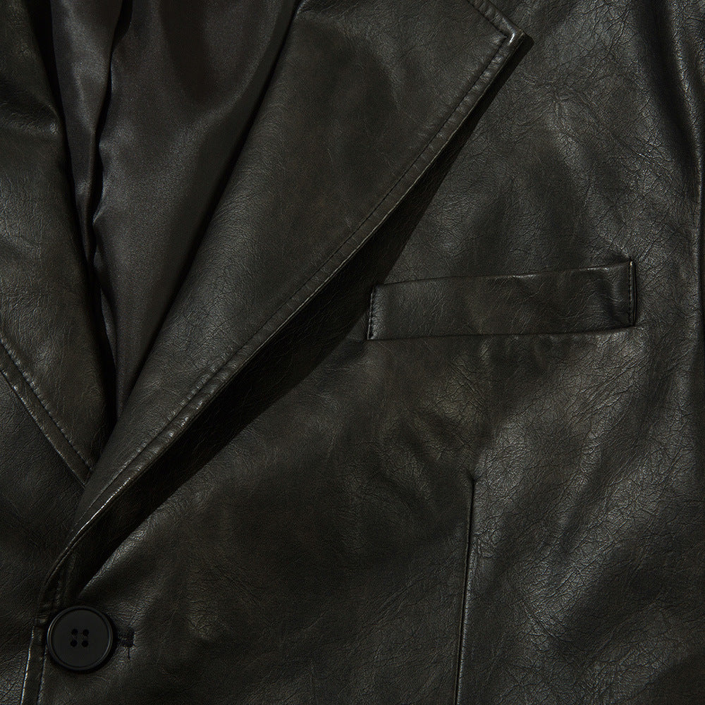 Amerikaans effen PU-leren colbert voor heren