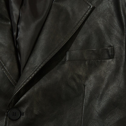 Amerikaans effen PU-leren colbert voor heren