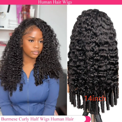 Half Wig Machine-Made 3-in-1 Burmese Curly