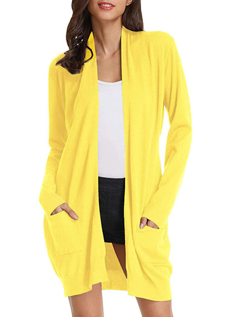 Dames open vest met lange mouwen en zakken