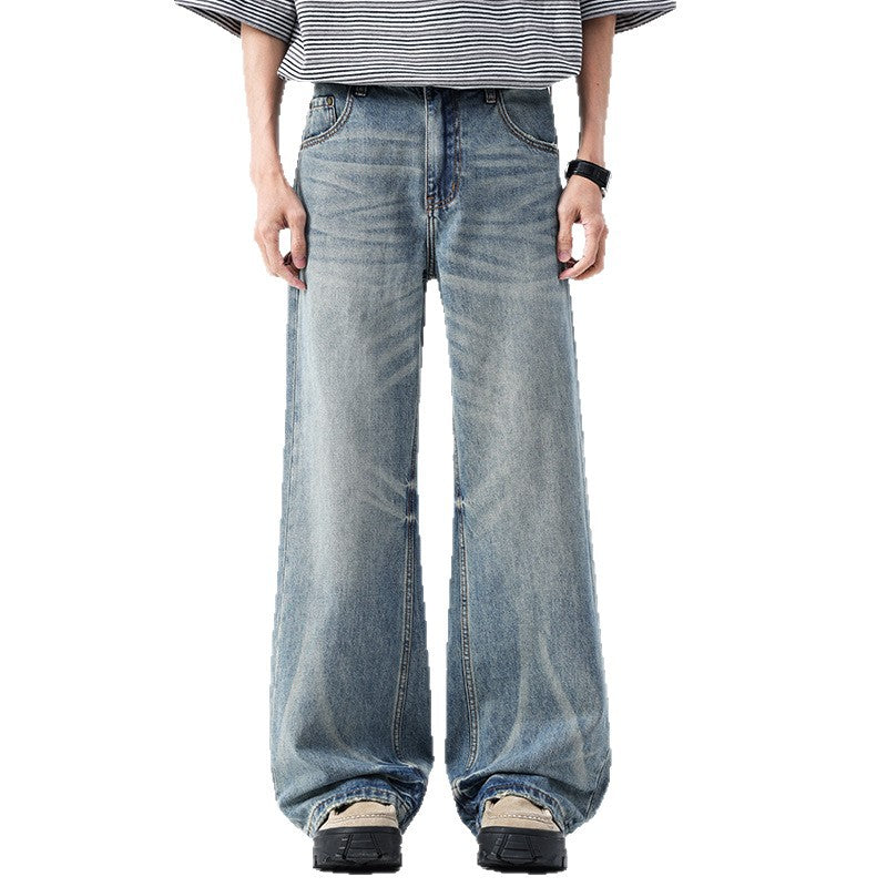 Denim Pants Men's Trendy Loose Straight Fit Oversized Jeans
