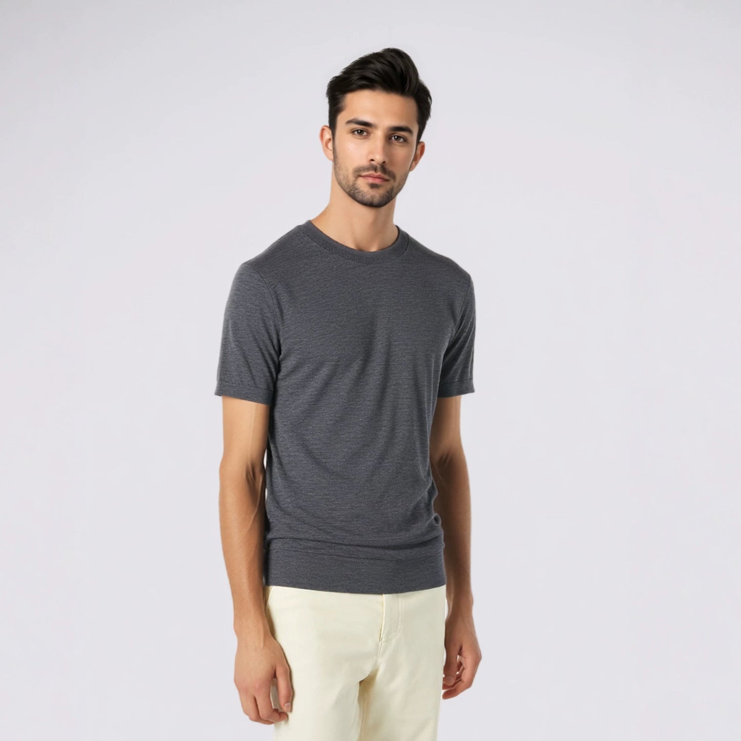 Mens Classic Wool Short Sleeve Knitwear