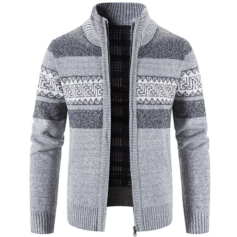 Casual gebreide cardigan met kleurblokprint