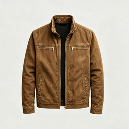 Mens Retro Casual Workwear Jacket Cotton Long Sleeve Coat