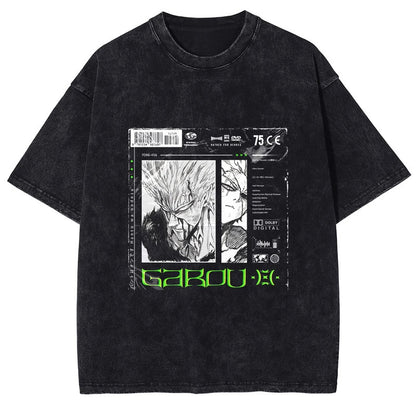 Summer Hot Selling One Punch Man AnimePrinted T-Shirt Summer Cotton Washed Vintage Short Sleeve