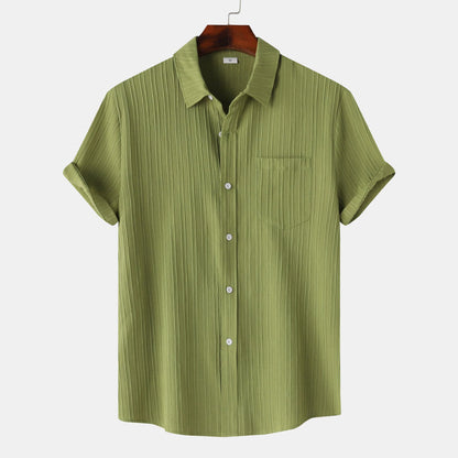 Mens Short Sleeve Lapel Shirt