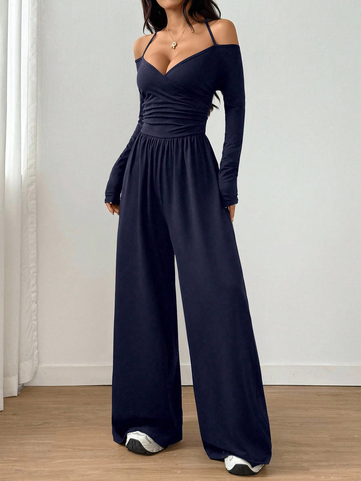 Women's V-Neck Wide-Leg Jumpsuit