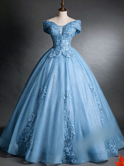 Elegant One-Shoulder Evening Dress with Puffy Skirt