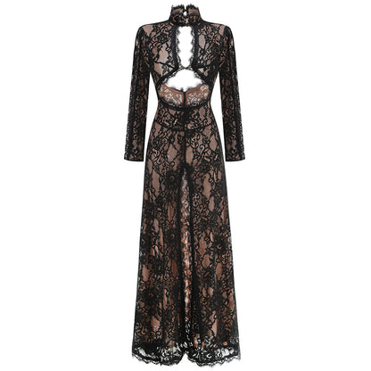 Elegant Lace Hollow Back Dress