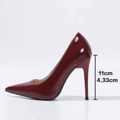 Womens Pointed Toe Stiletto Slip-On Heels