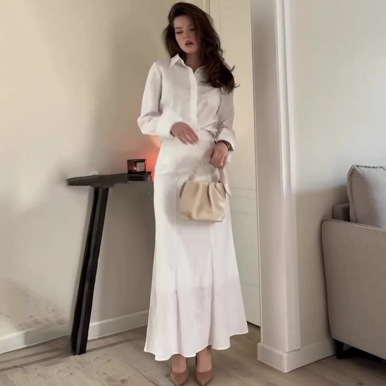 Summer Women's Elegant Casual Two-Piece Set Office Commute Style Long Dress Breathable
