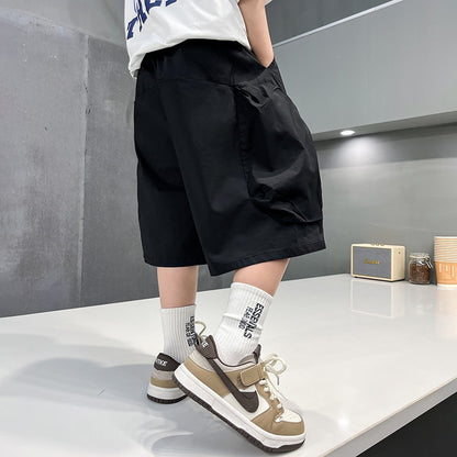 Casual Cargo Shorts for Boys Lightweight Mid-Length Pants Kids' Clothing