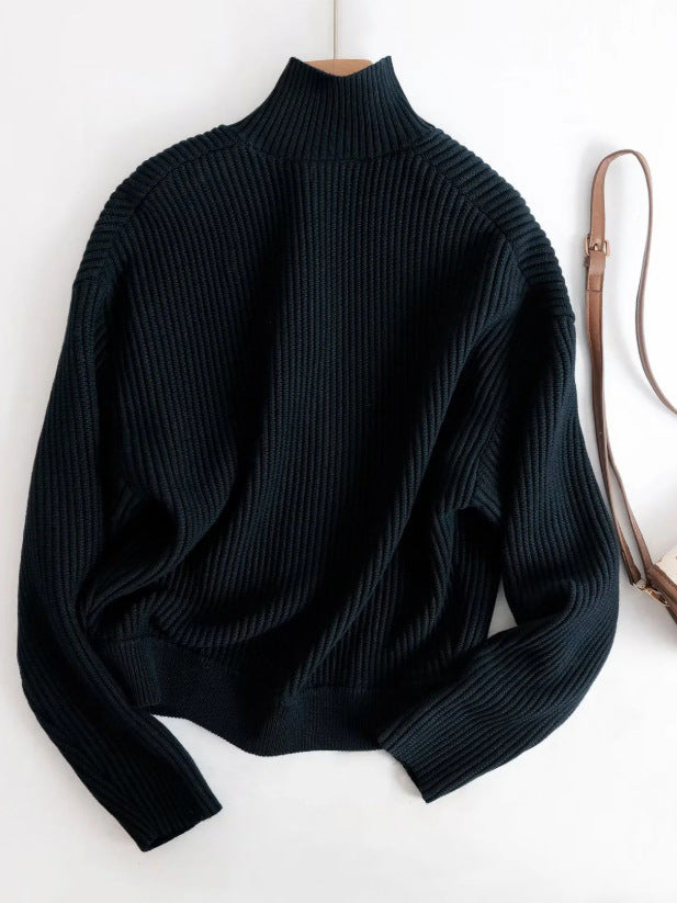 Womens High Neck Knitted Cardigan