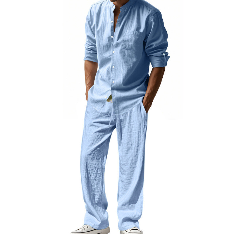 Men's Linen Casual Shirt and Pants Set