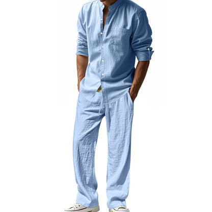 Men's Linen Casual Shirt and Pants Set