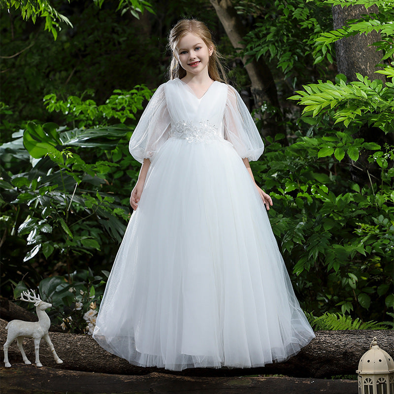Little Girls Fluffy Princess Dress for Birthday Wedding Party