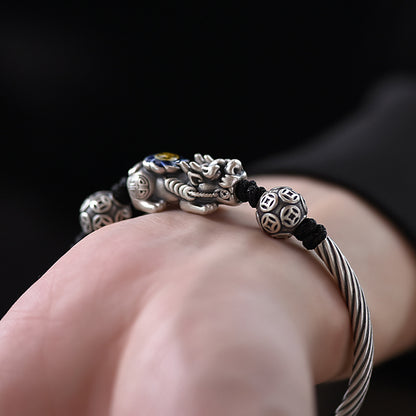 Trendy vintage etnische stijl zilveren armband unisex