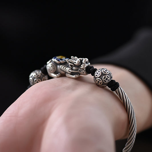 Trendy vintage etnische stijl zilveren armband unisex